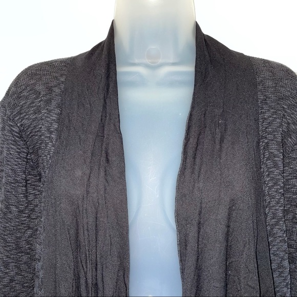 Pebble and Stone Black Cardigan Sweater Black Gray Heathered - Picture 2 of 10